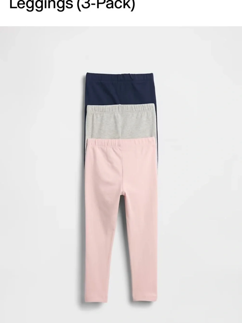 GAP 3-Pack Kids Leggings - Pink, Gray & Navy - NWT 18-24 Months